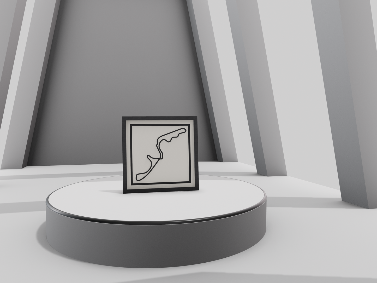Japan F1 racing circuit 3D printed track art, race circuits wall decor