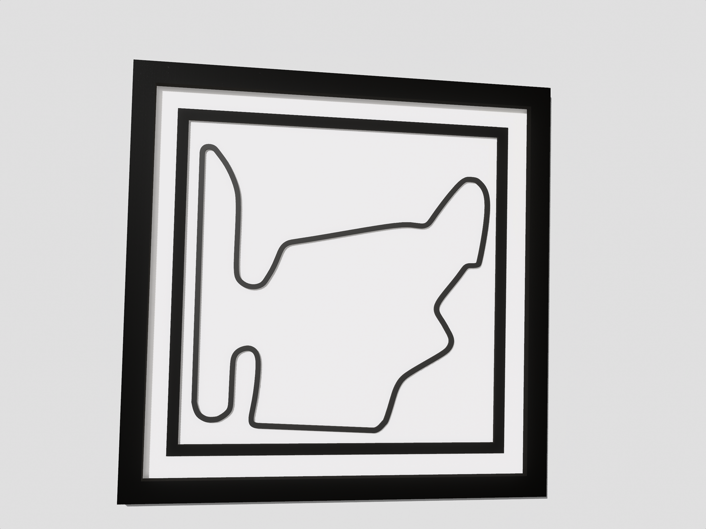 Hungarian F1 racing circuit 3D printed track art, race circuits wall decor