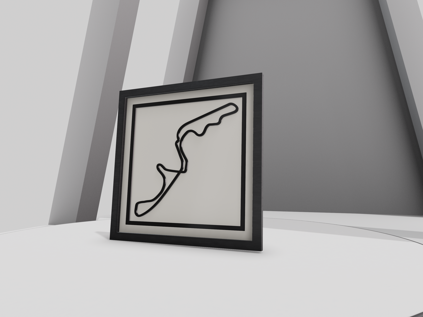 Japan F1 racing circuit 3D printed track art, race circuits wall decor