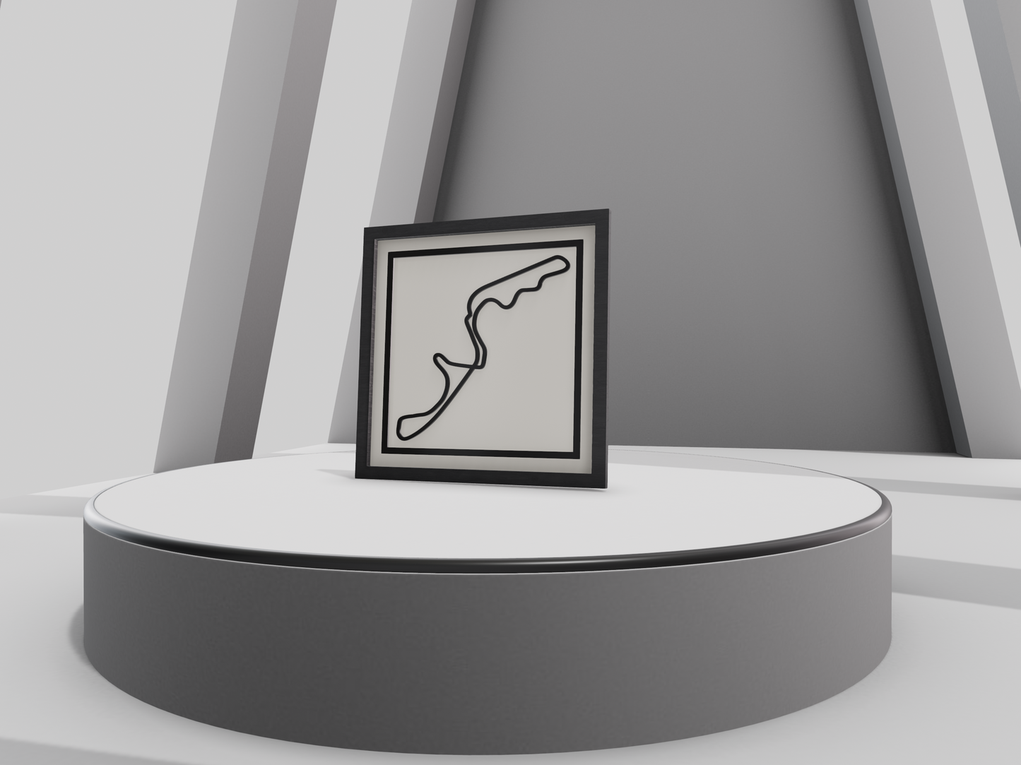 Japan F1 racing circuit 3D printed track art, race circuits wall decor