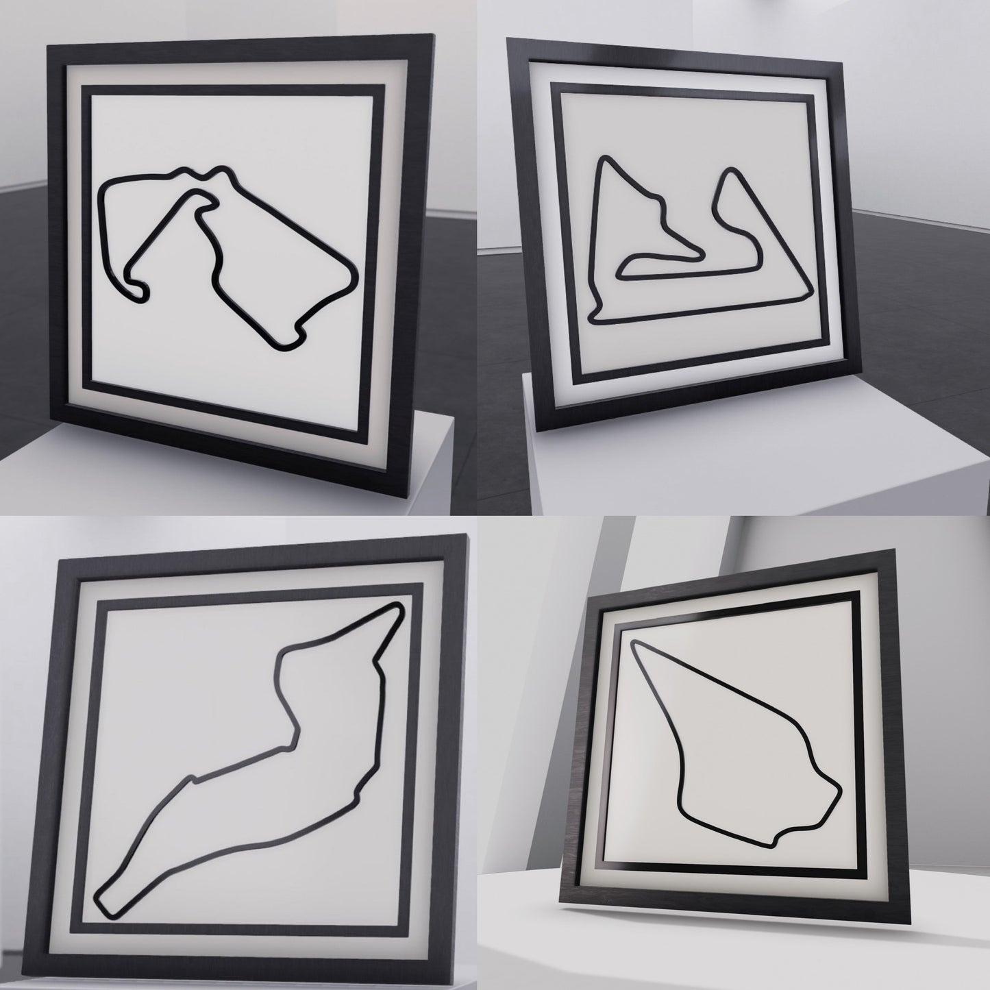 Custom racing circuit 3D wall art , garage wall decor
