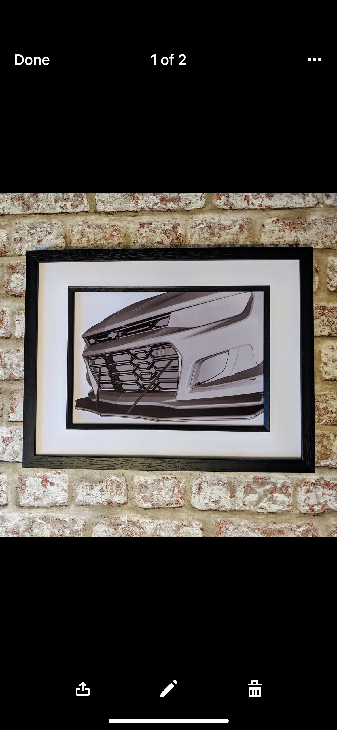 Chevy Camaro ZL1LE 3D render artwork car wall art