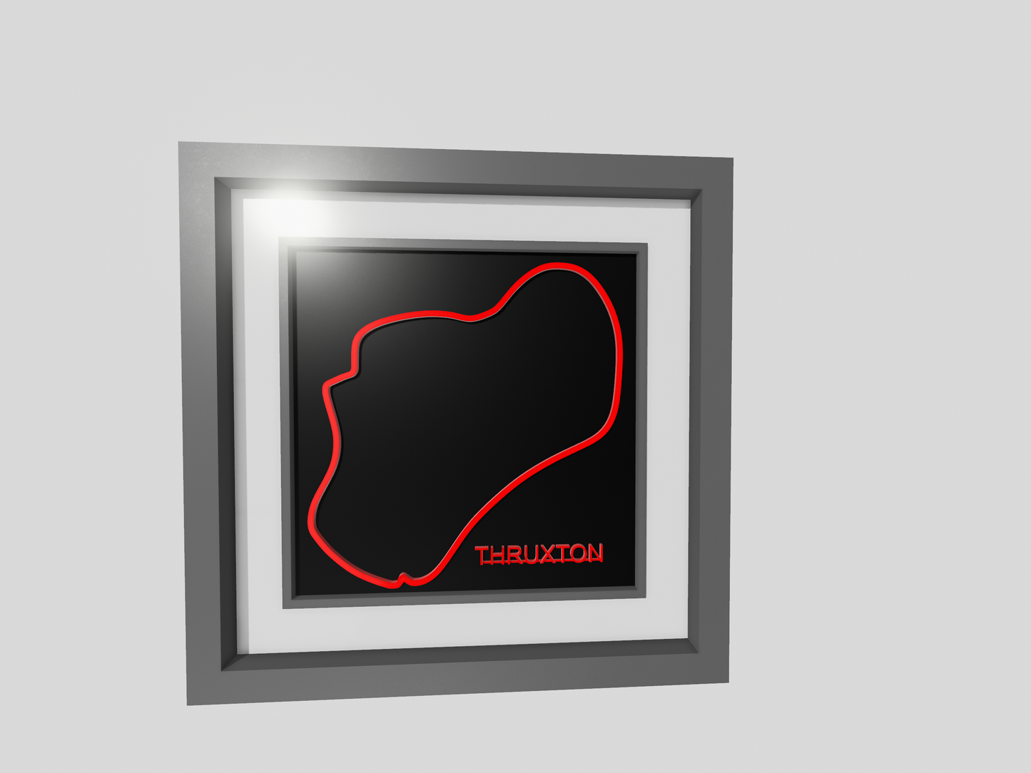 Thruxton racing circuit 3D printed track art, race circuits wall decor