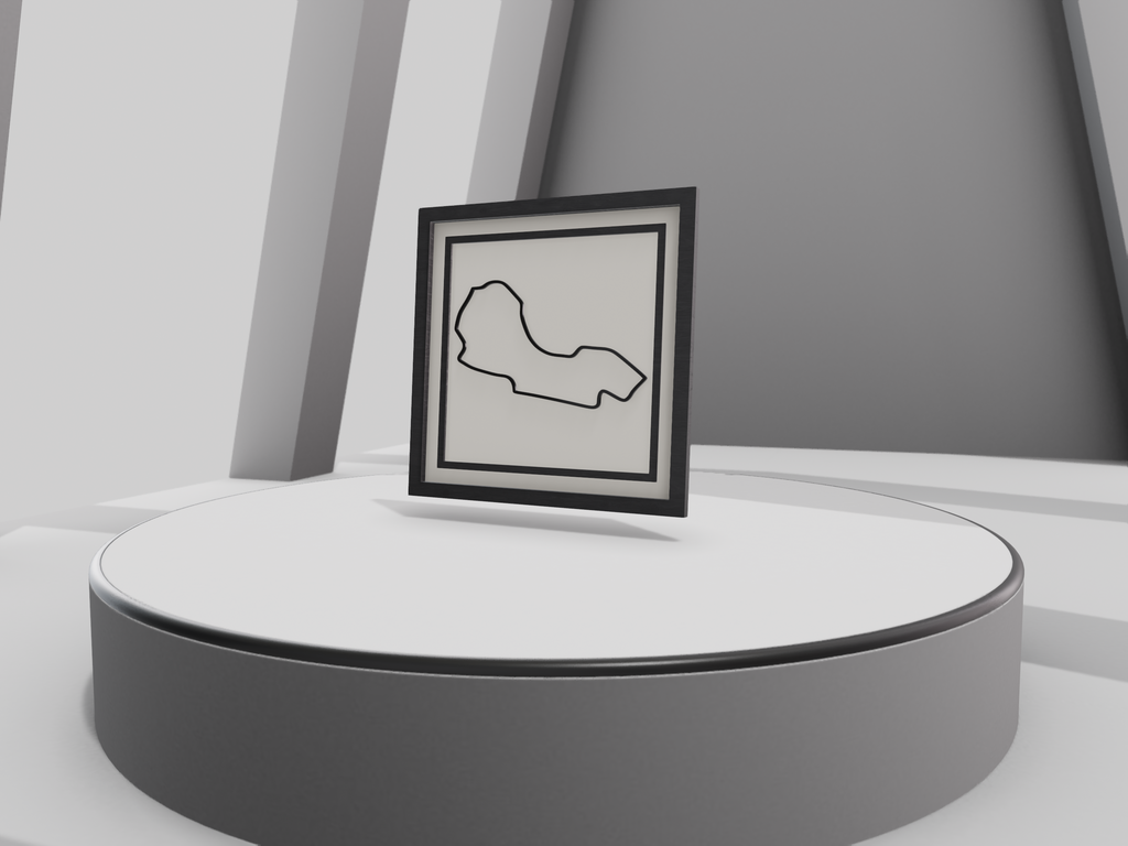 Melbourne F1 racing circuit  3D printed track art, race circuits wall decor