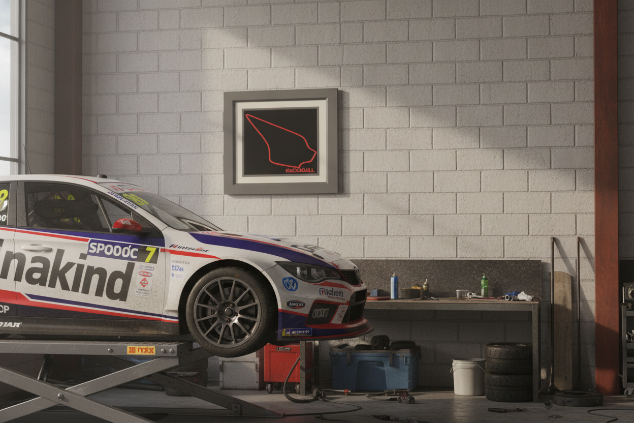 Knockhill racing circuit 3D wall art , garage wall decor