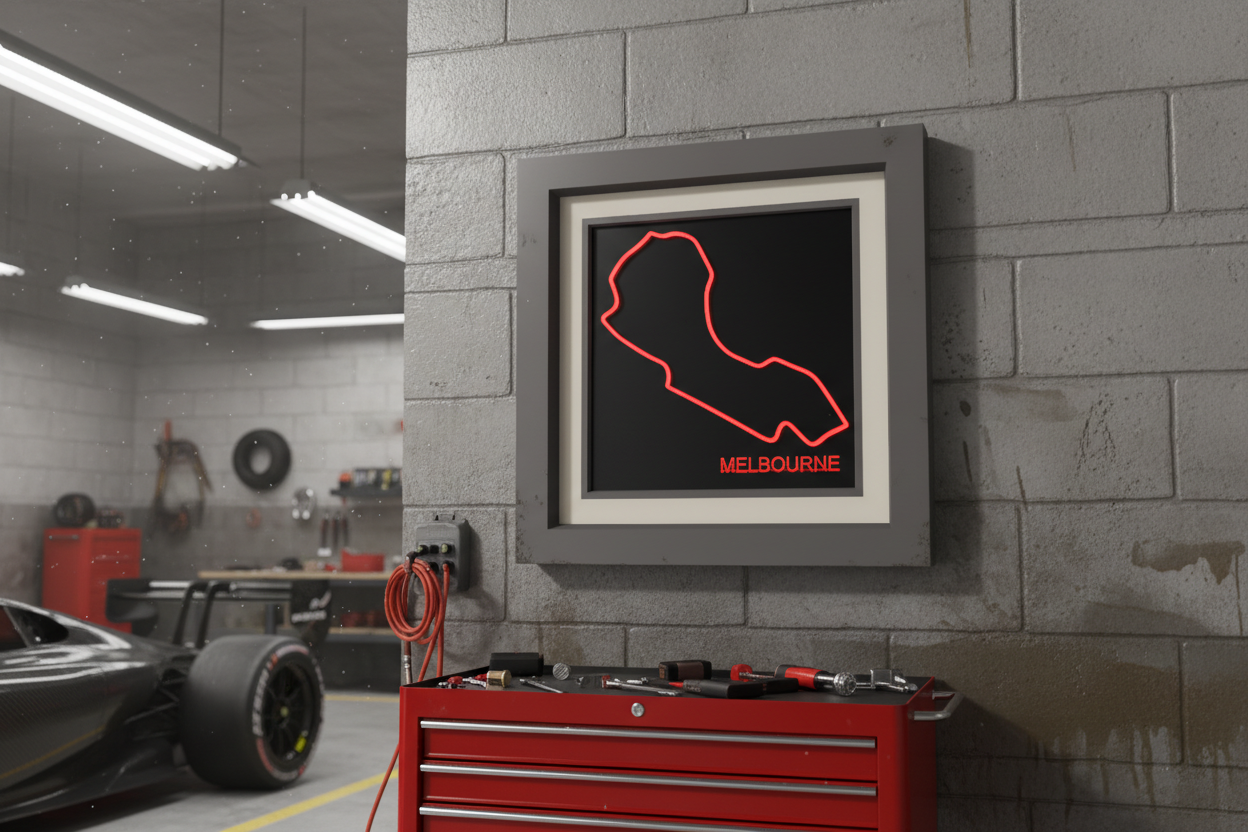 Melbourne F1 Track 3D Printed Wall Art – Albert Park Circuit Motorsport Decor