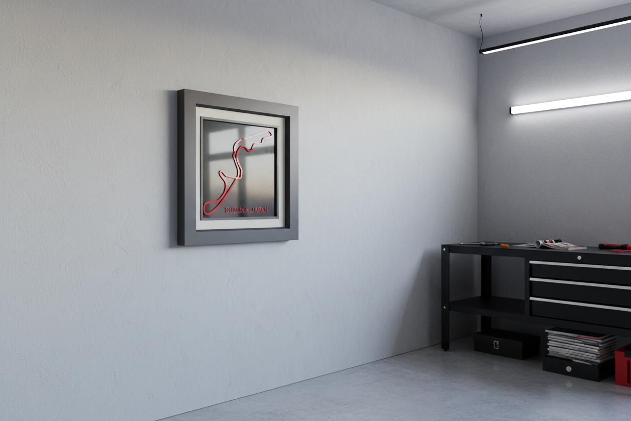 Suzuka Japan F1 racing circuit 3D printed track art, race circuits wall decor