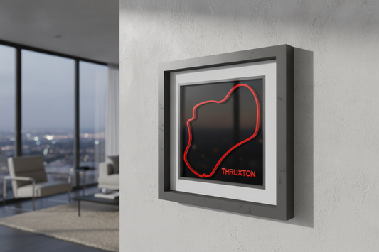 Thruxton racing circuit 3D printed track art, race circuits wall decor