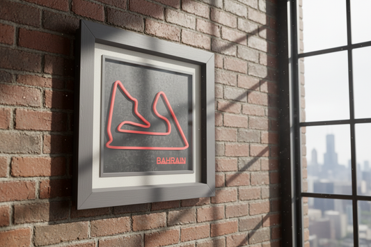 Bahrain F1 circuit 3D printed track art, race circuits wall decor