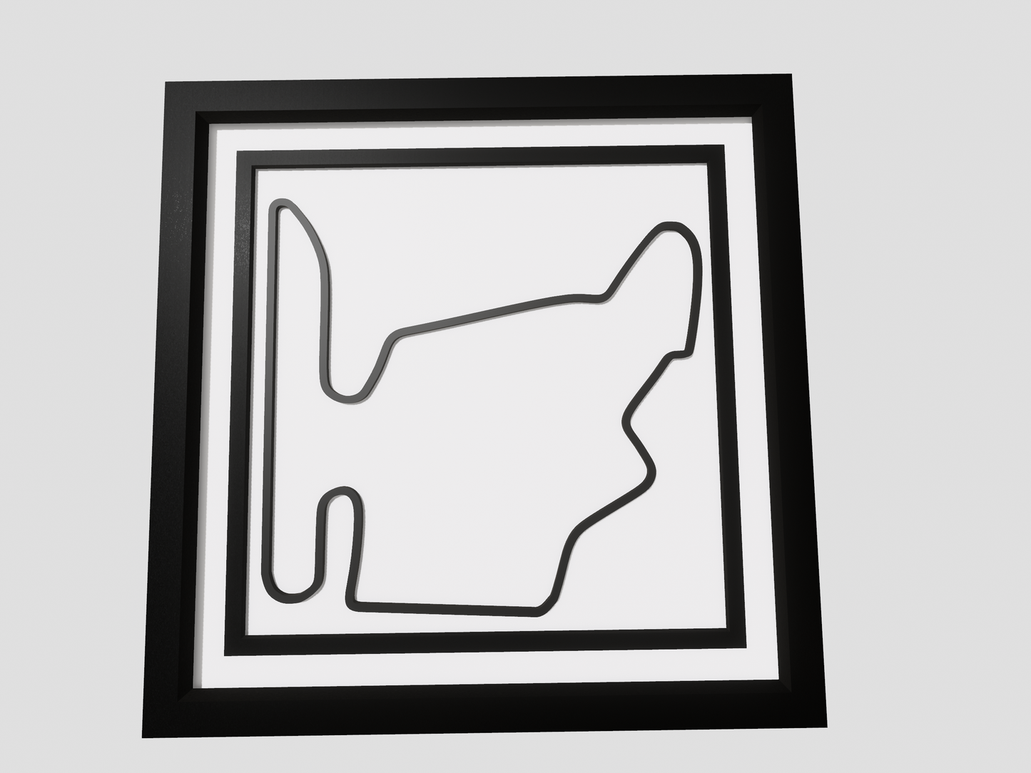 Hungarian F1 racing circuit 3D printed track art, race circuits wall decor