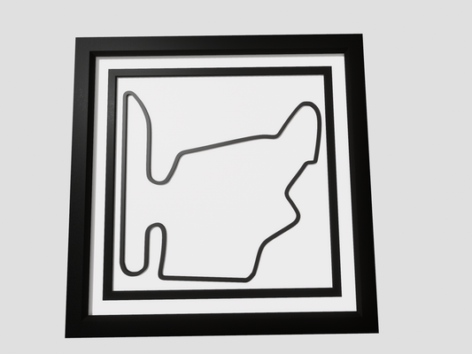 Hungarian F1 racing circuit 3D printed track art, race circuits wall decor