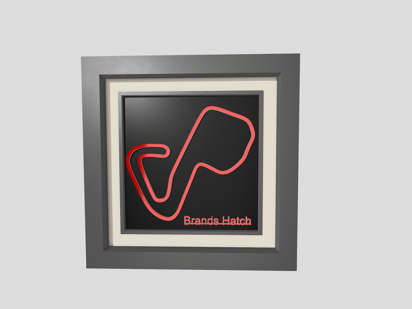 Brands Hatch circuit 3D printed track art, race circuits wall decor