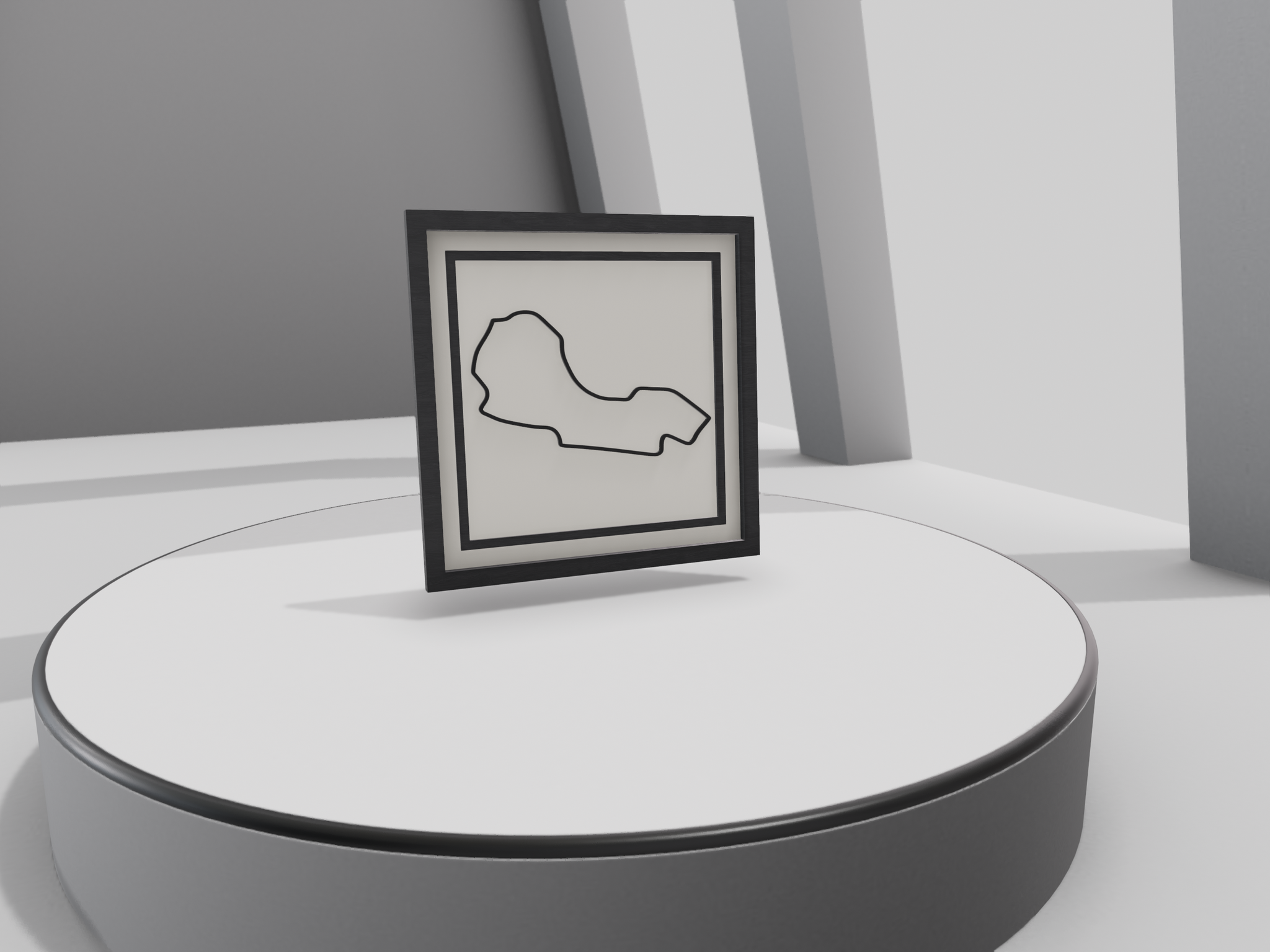 Melbourne F1 racing circuit  3D printed track art, race circuits wall decor