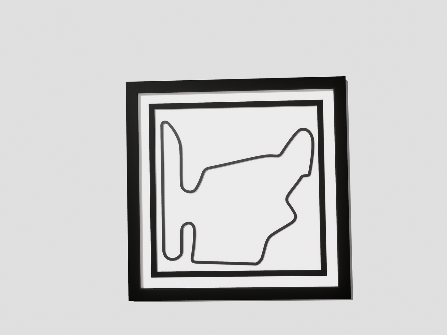 Hungarian F1 racing circuit 3D printed track art, race circuits wall decor
