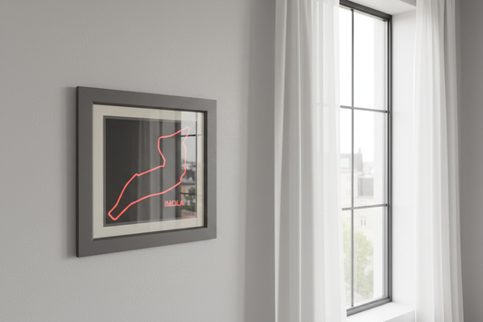 Imola F1 race circuit 3D printed track art, race circuits wall decor