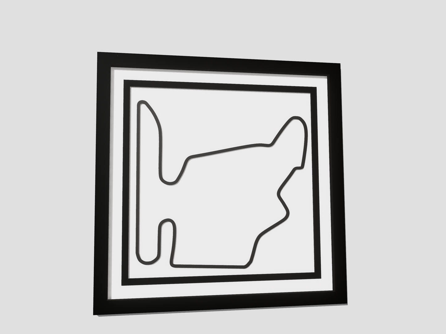 Hungarian F1 racing circuit 3D printed track art, race circuits wall decor