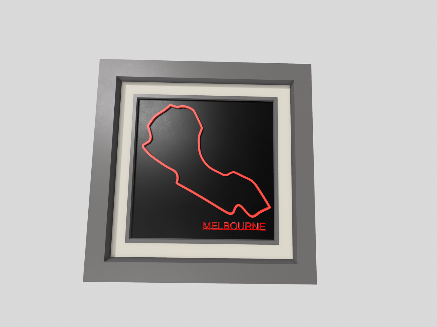 Melbourne F1 Track 3D Printed Wall Art – Albert Park Circuit Motorsport Decor