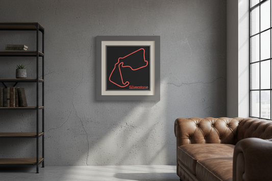 Silverstone 3D printed track art, race circuits wall decor