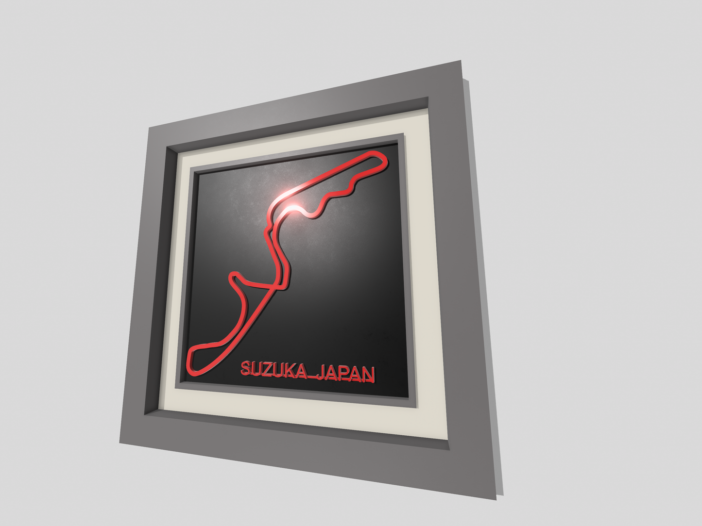 Suzuka Japan F1 racing circuit 3D printed track art, race circuits wall decor