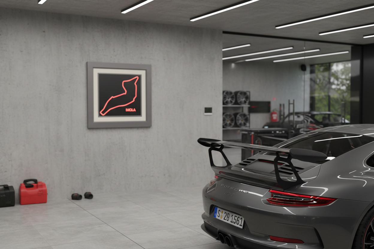 Imola F1 race circuit 3D printed track art, race circuits wall decor