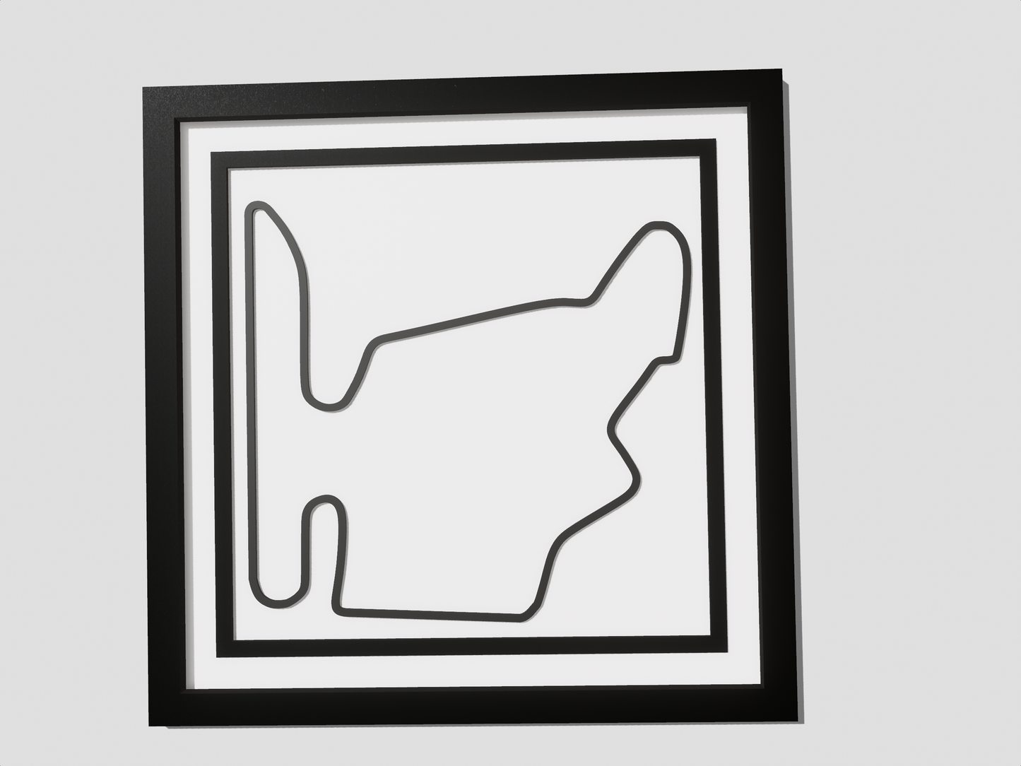 Hungarian F1 racing circuit 3D printed track art, race circuits wall decor