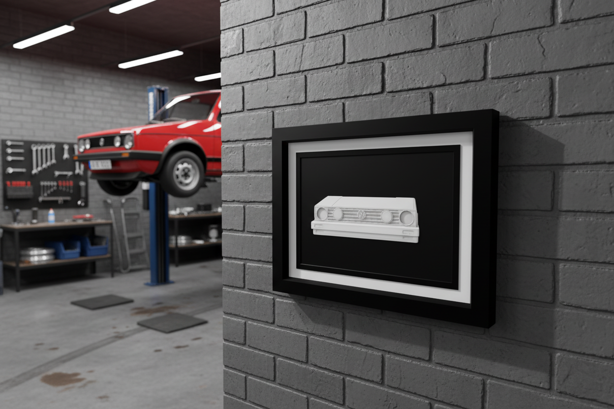 Golf MK2 GTI wall art, 3D decor, car artwork
