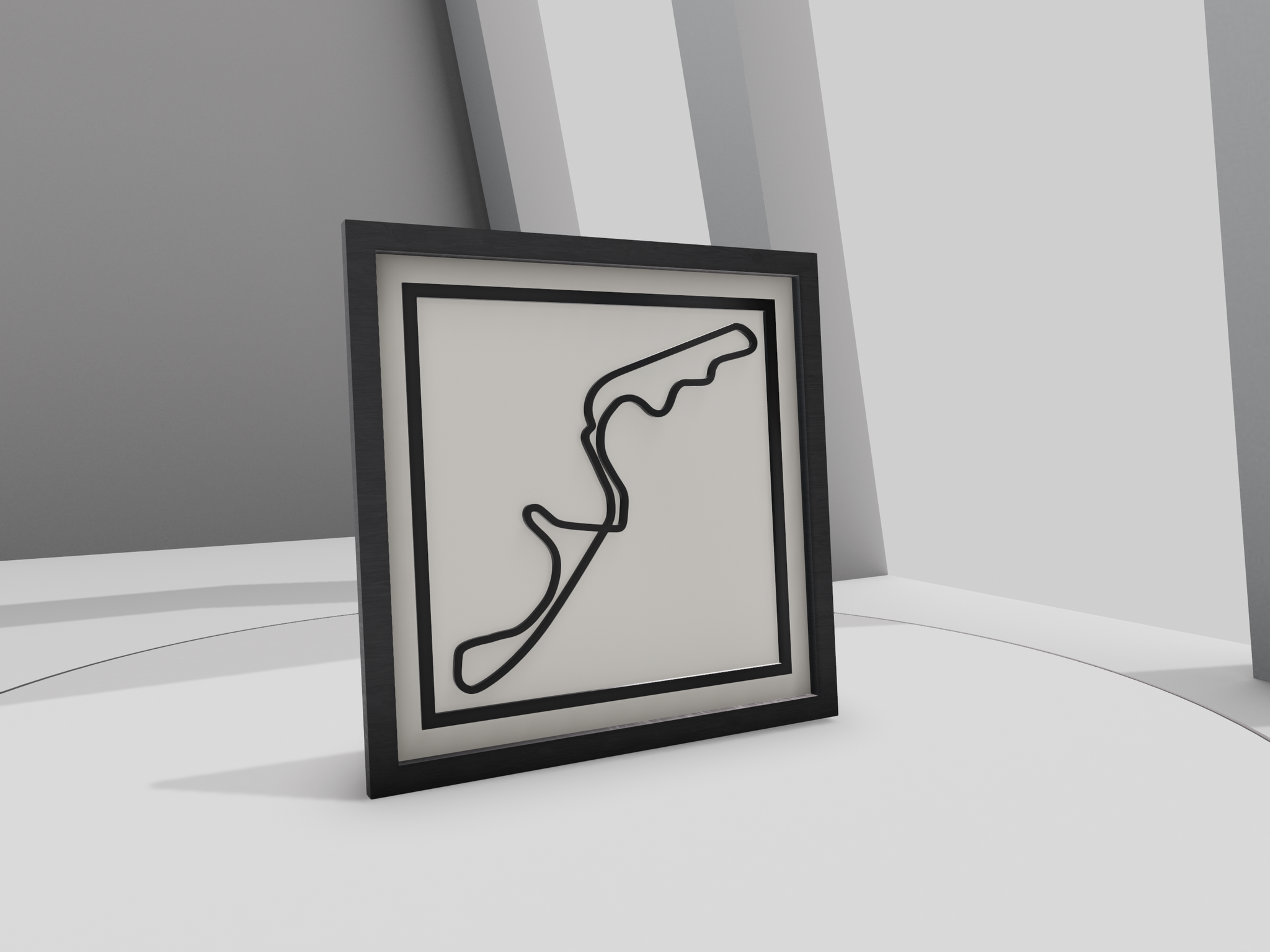 Japan F1 racing circuit 3D printed track art, race circuits wall decor