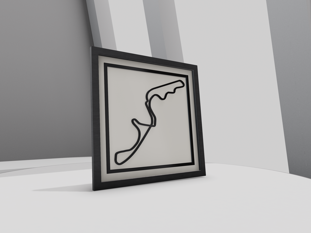 Japan F1 racing circuit 3D printed track art, race circuits wall decor