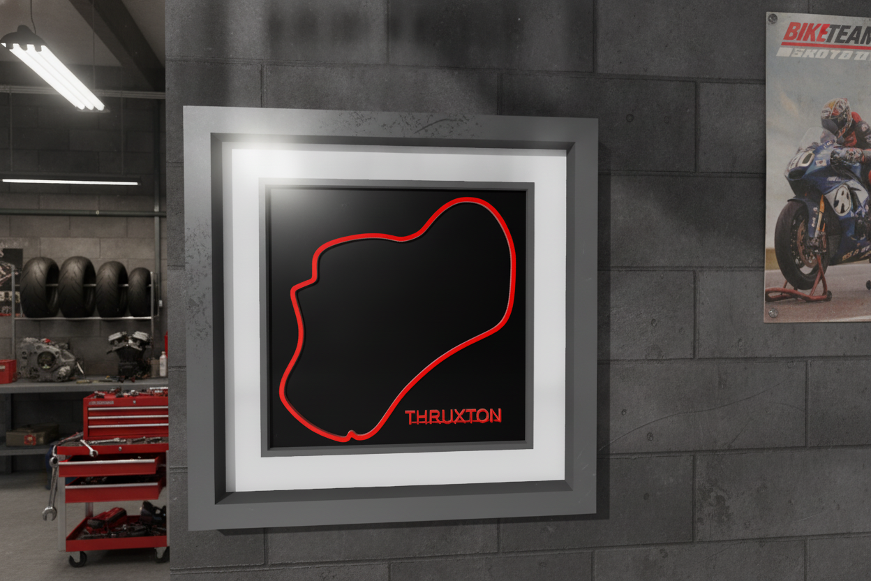 Thruxton racing circuit 3D printed track art, race circuits wall decor