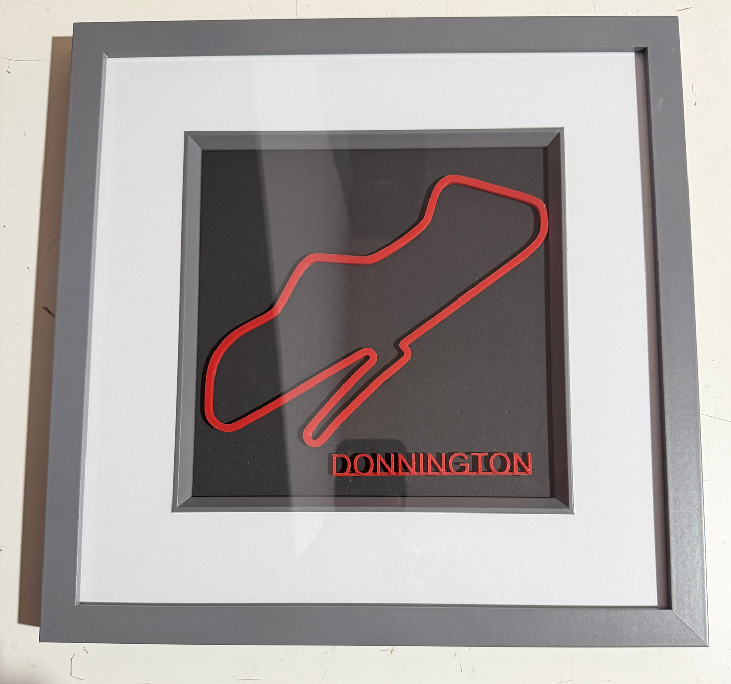 Donnington 3D printed track art, race circuits wall decor