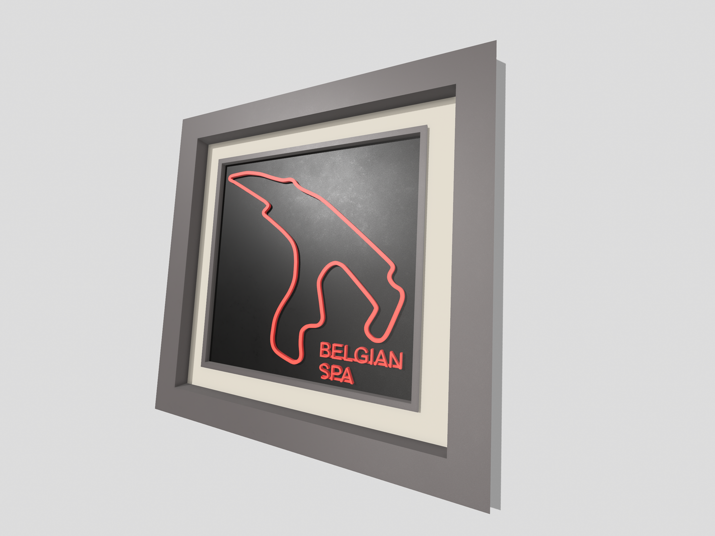 Belgian Spa F1 circuit 3D printed track art, race circuits wall decor