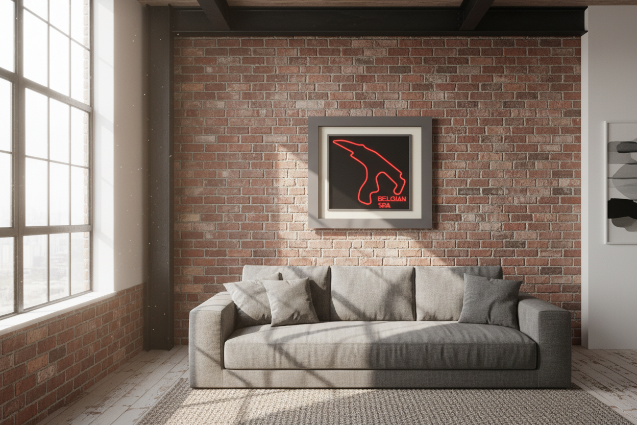 Belgian Spa F1 circuit 3D printed track art, race circuits wall decor