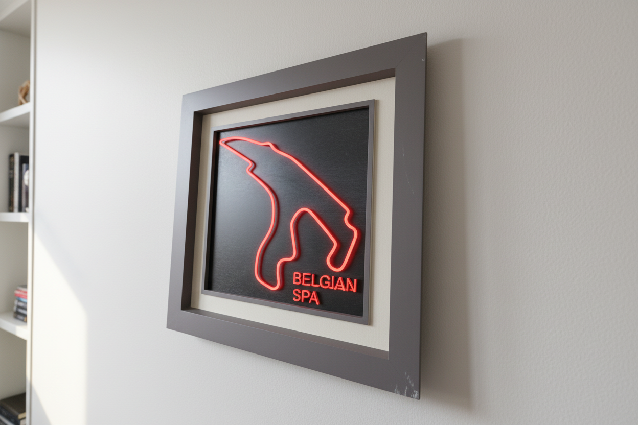 Belgian Spa F1 circuit 3D printed track art, race circuits wall decor