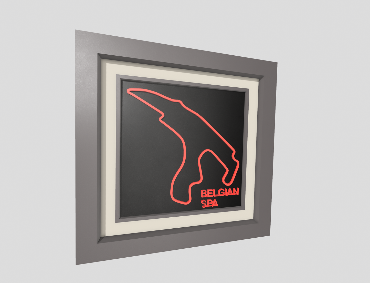 Belgian Spa F1 circuit 3D printed track art, race circuits wall decor