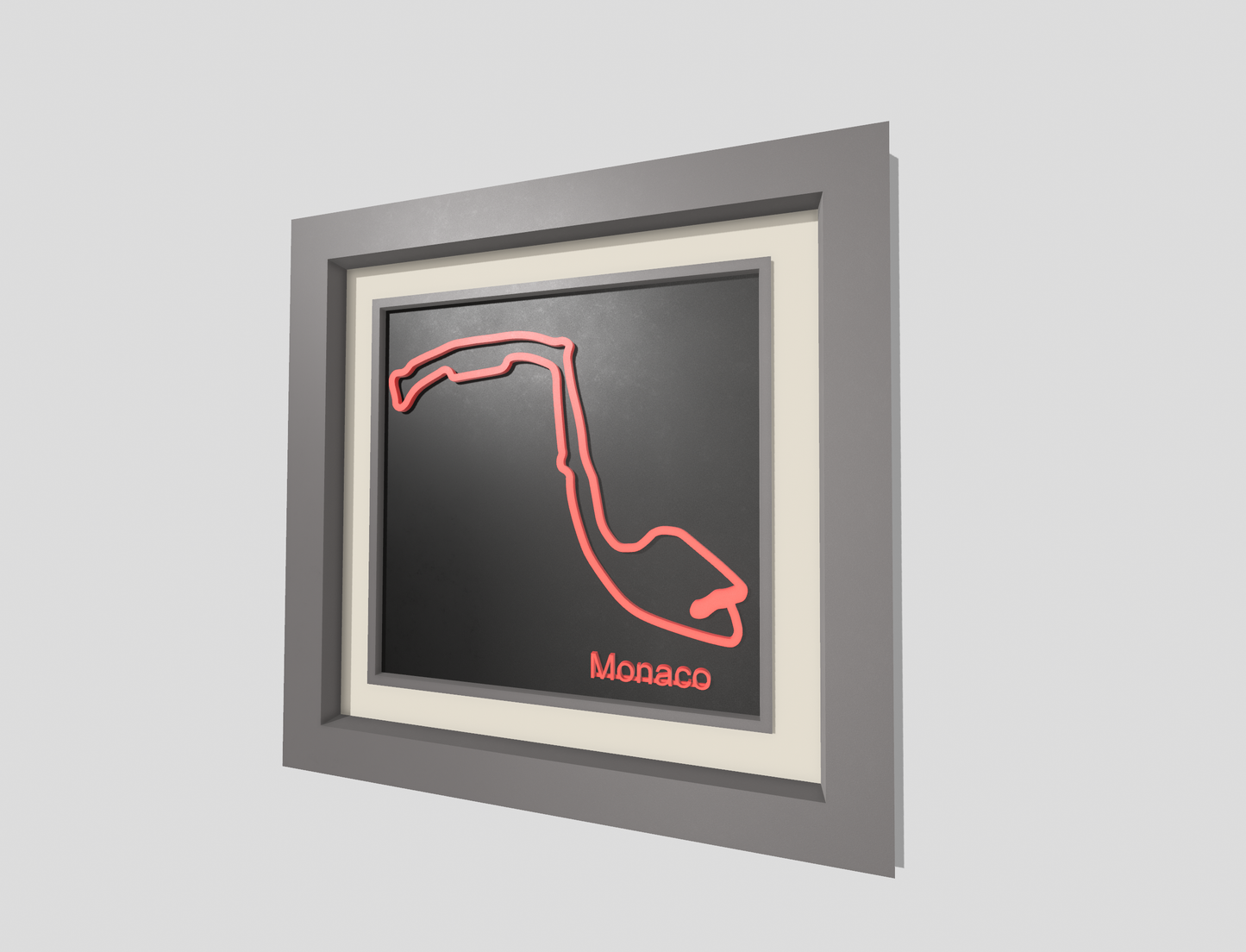 Monaco  F1 racing circuit 3D printed track art, race circuits wall decor