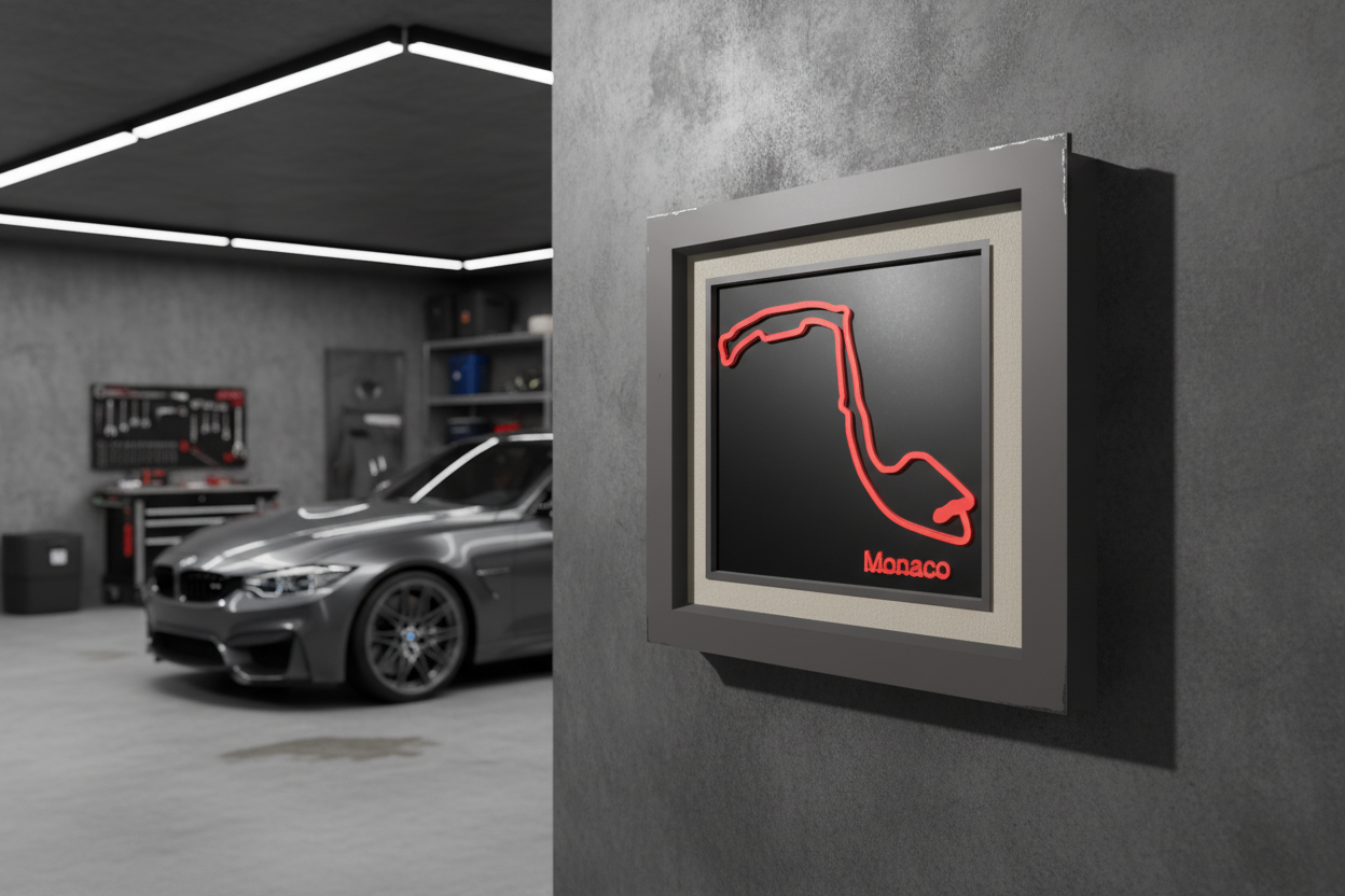 Monaco  F1 racing circuit 3D printed track art, race circuits wall decor
