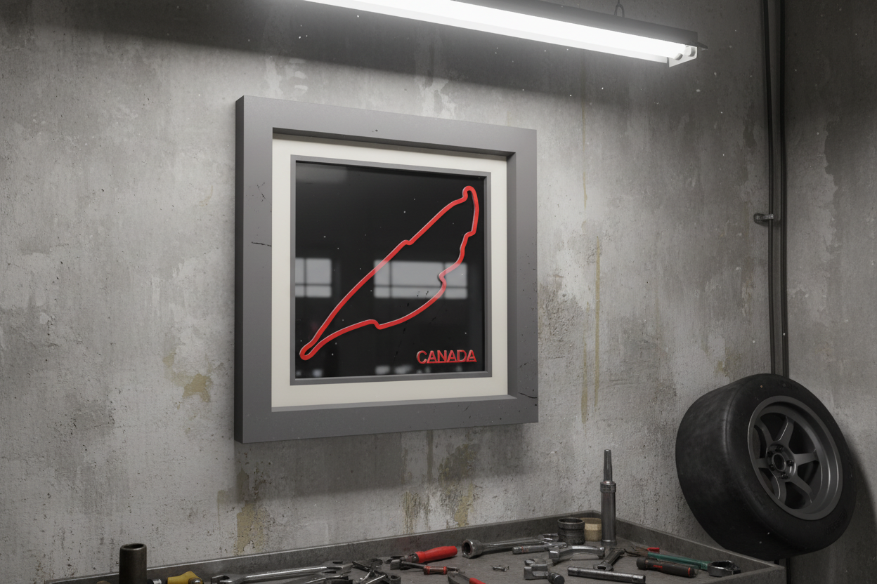 Canada F1 racing circuit 3D printed track art, race circuits wall decor