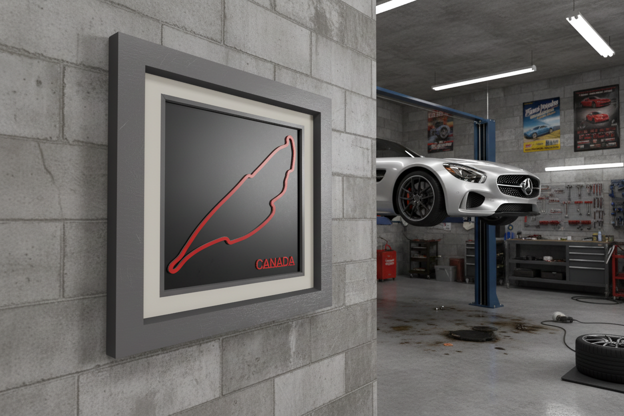 Canada F1 racing circuit 3D printed track art, race circuits wall decor