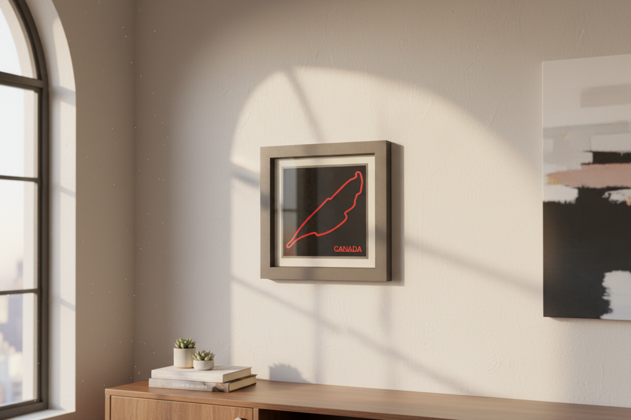 Canada F1 racing circuit 3D printed track art, race circuits wall decor