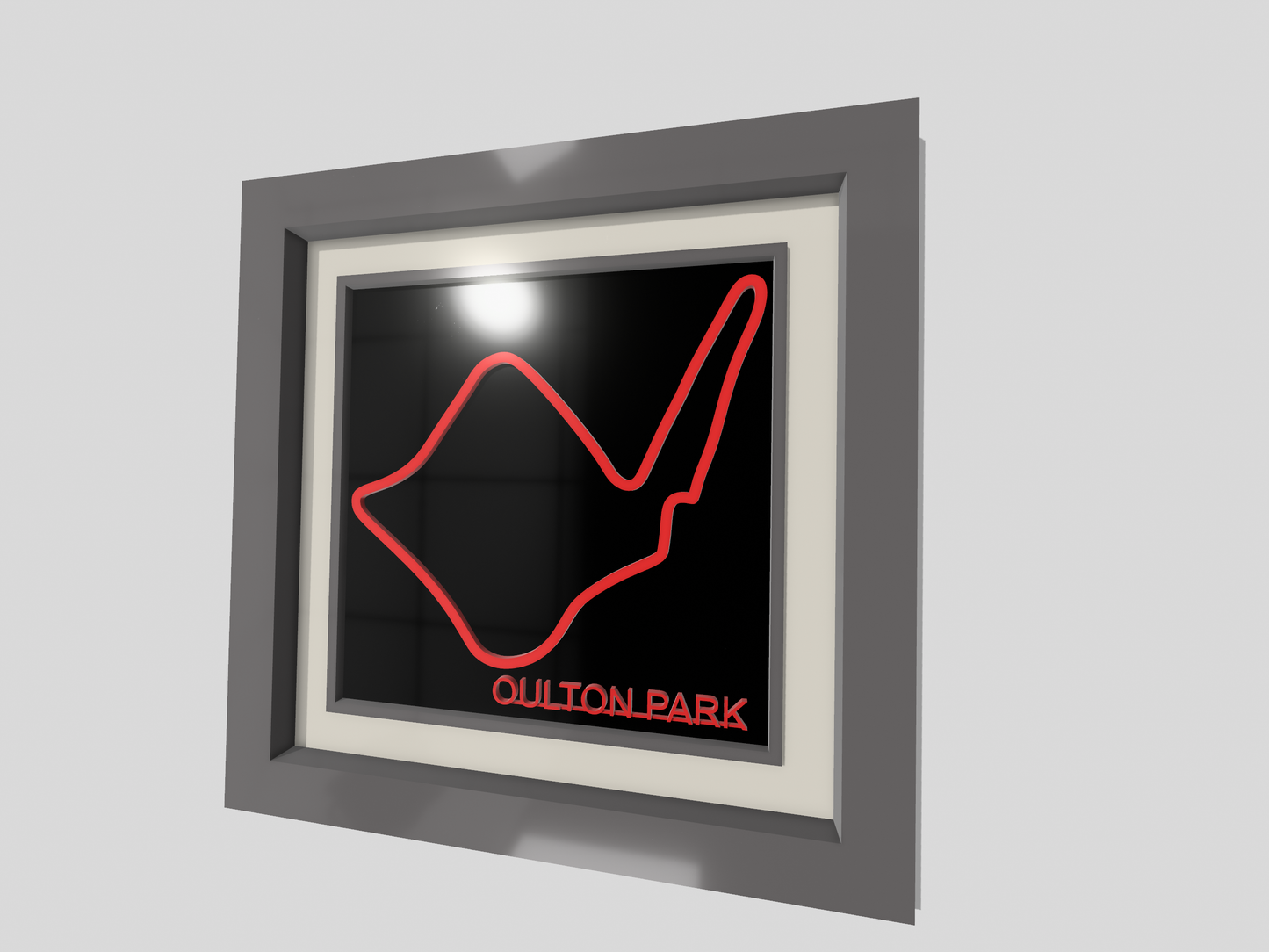Oulton Park 3D printed track art, race circuits wall decor