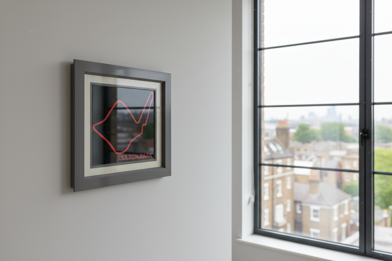 Oulton Park 3D printed track art, race circuits wall decor