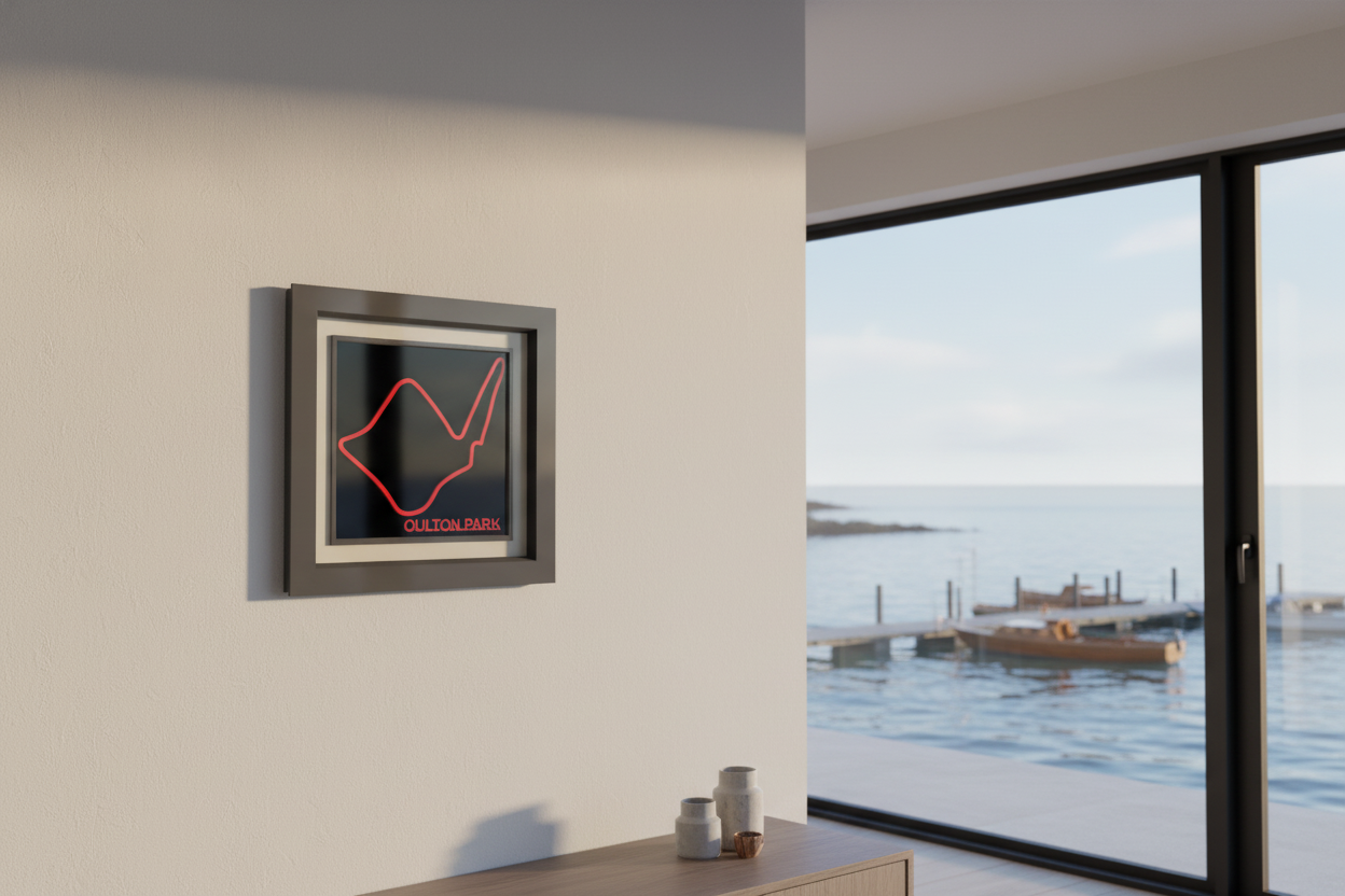 Oulton Park 3D printed track art, race circuits wall decor