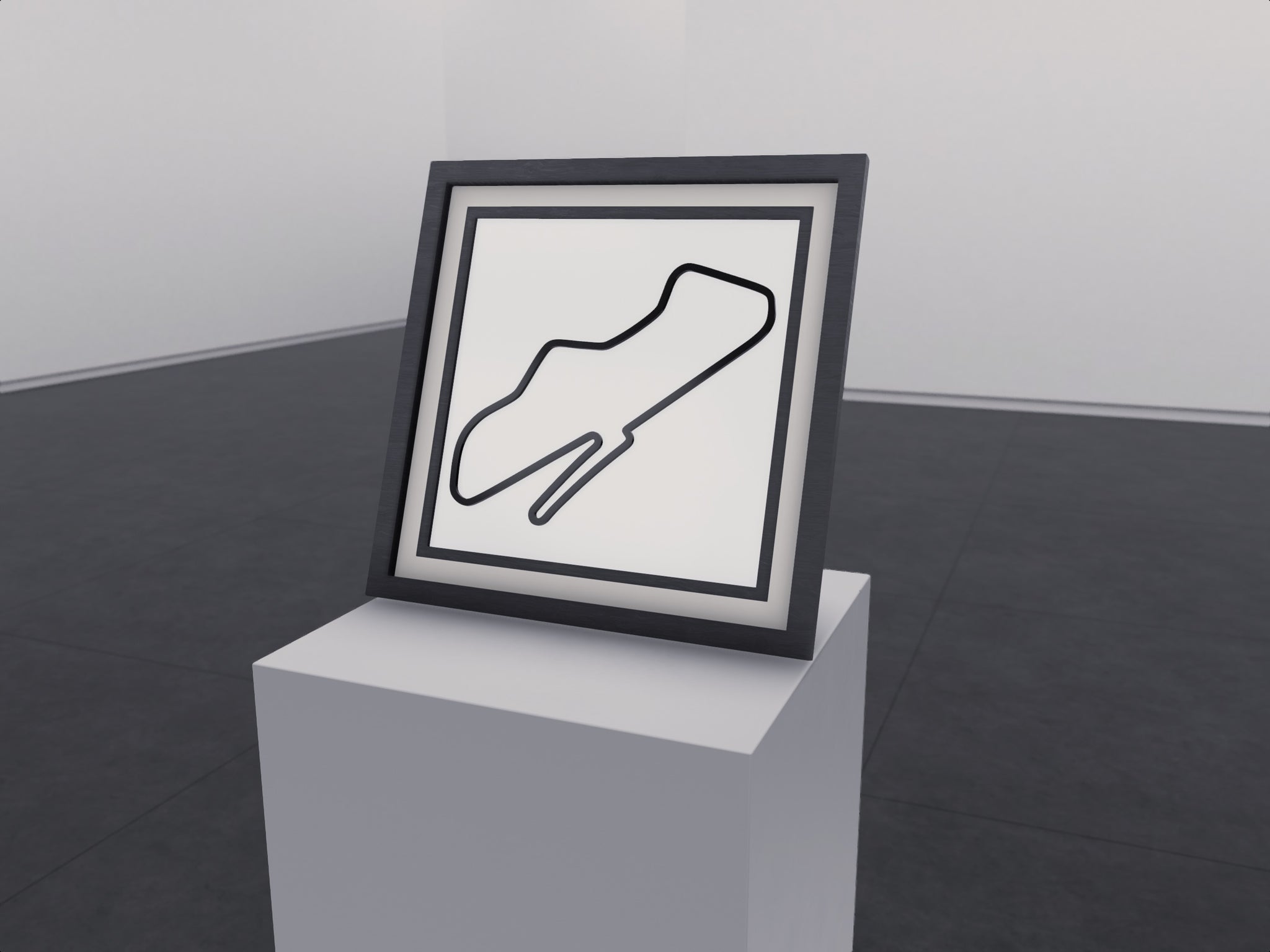 Donnington 3D printed track art, race circuits wall decor