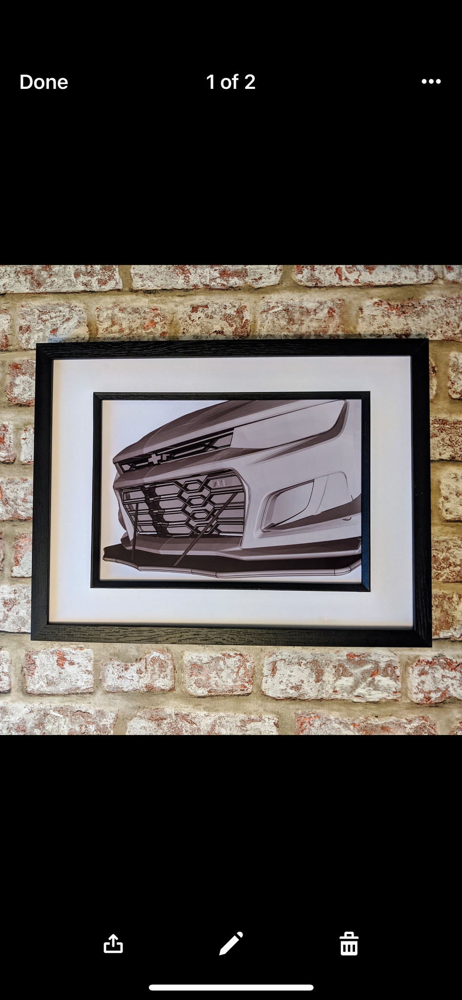 Chevy Camaro ZL1LE 3D render artwork  car wall art