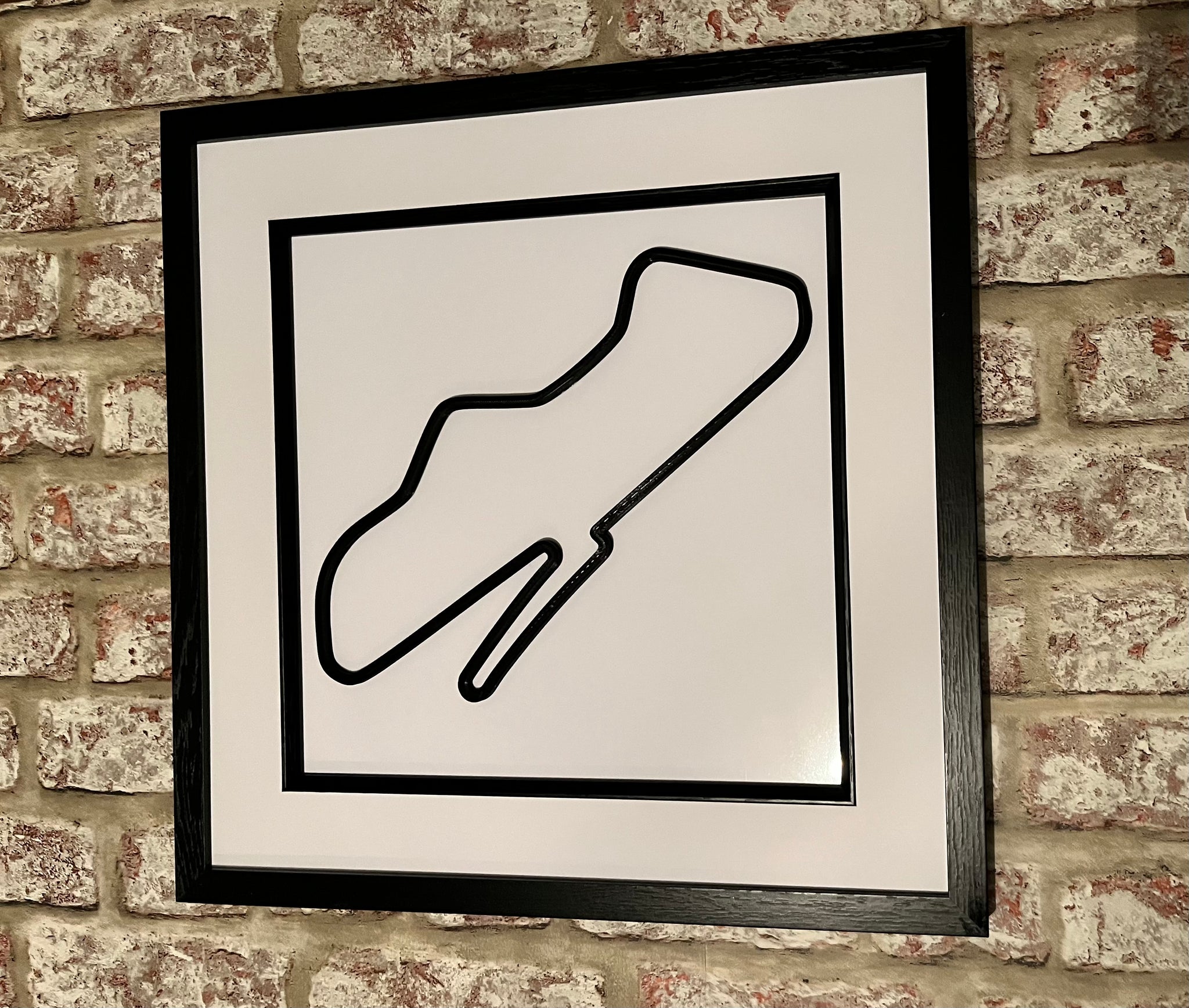 Donnington 3D printed track art, race circuits wall decor