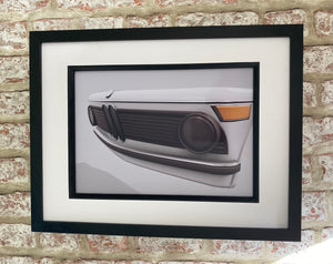 BMW 2002 car artwork, garage art, mancave decor