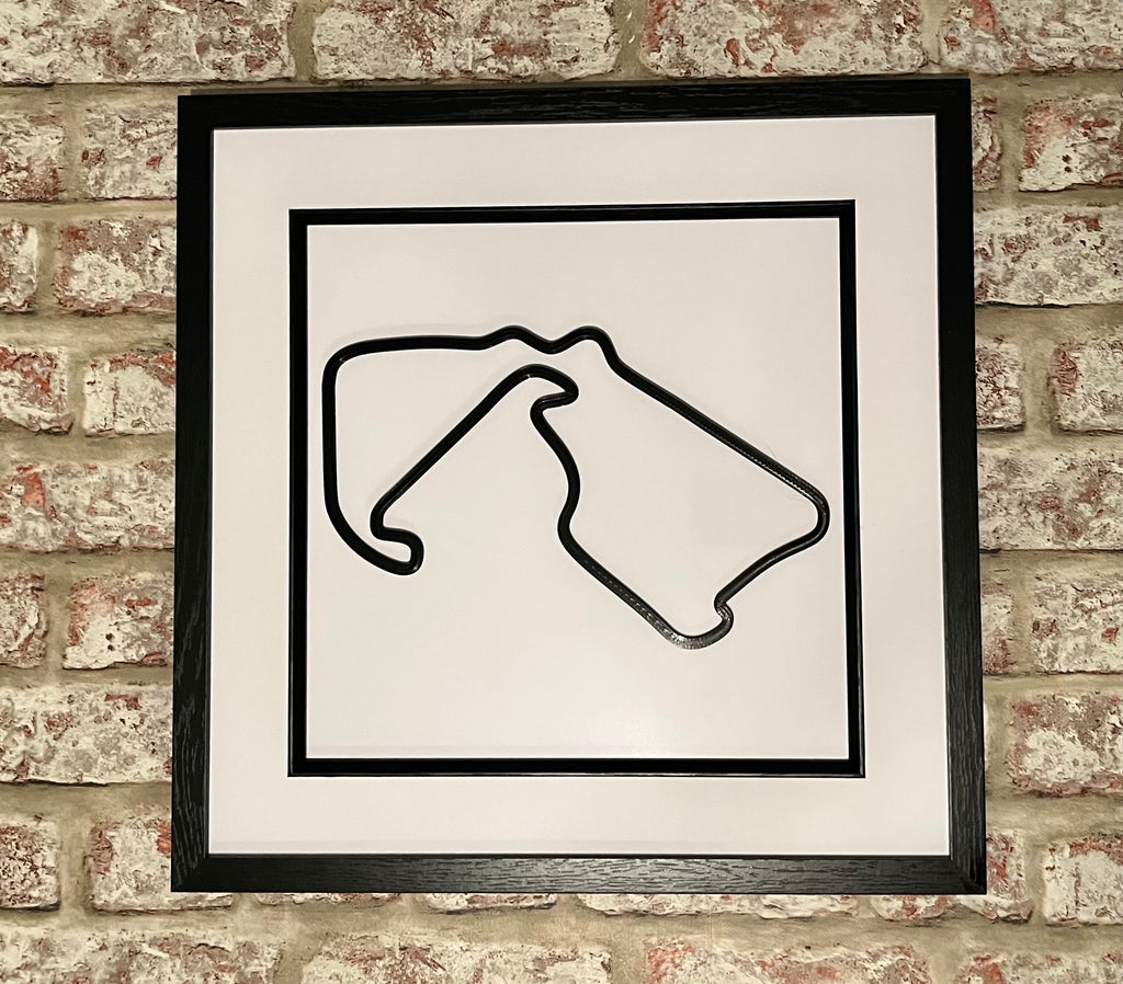 Silverstone 3D printed track art, race circuits wall decor