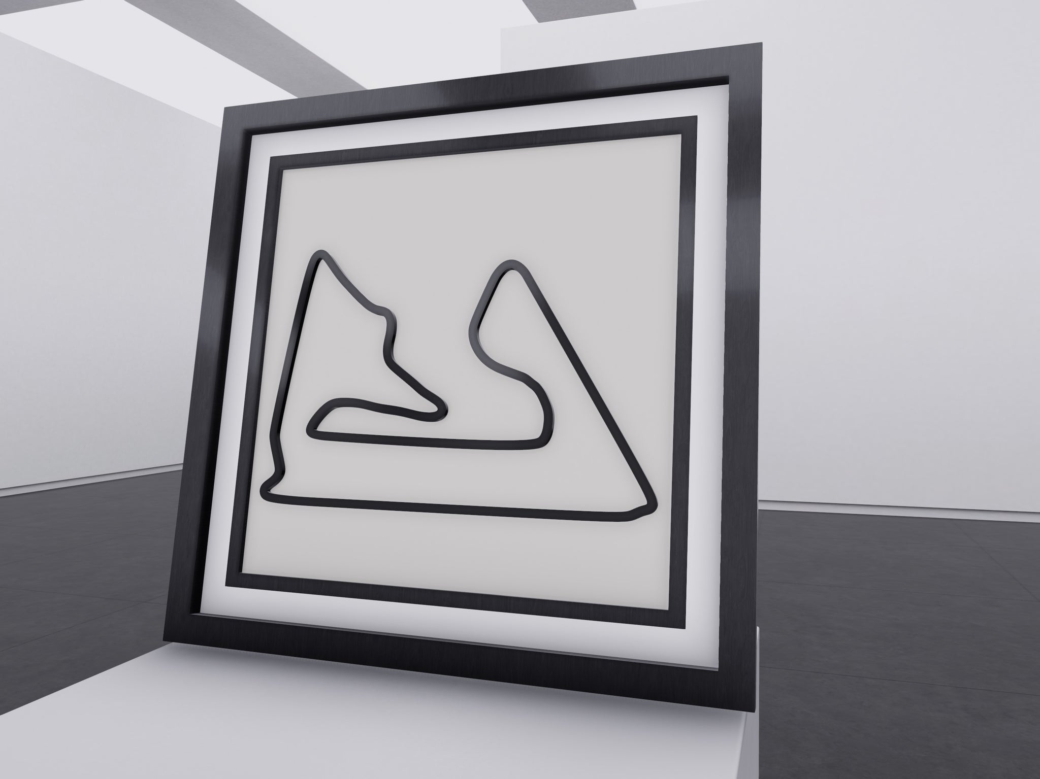 Bahrain F1 circuit 3D printed track art, race circuits wall decor