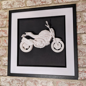 Ducati monster 821 sculpture, bike wall art