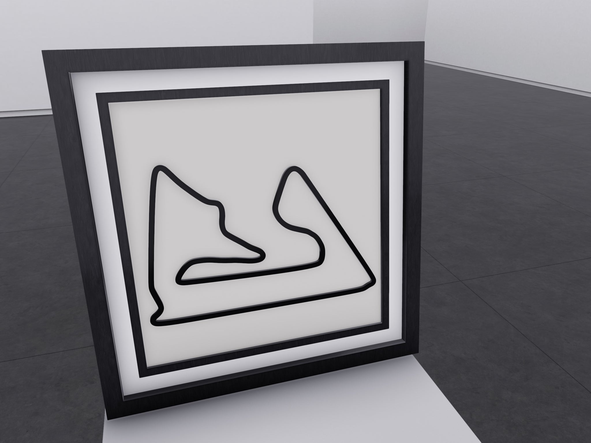 Bahrain F1 circuit 3D printed track art, race circuits wall decor